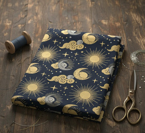 Tela de algodón estampada con cielos celestiales, luna, estrellas y galaxia, por yarda, textil de algodón estampado digital para coser, acolchar y manualidades. - Product Image 2