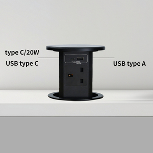 Nhà Máy bán hàng trực tiếp Tempered Glass Top anh điện không khí nâng ổ cắm USB A + C không dây sạc Tabletop Pop Up Ổ cắm điện ổ cắm - Product Image 2