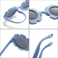 Gafas de Sol Polarizadas para Bebés con Diseño de Flores, Correa Ajustable, Lentes de PC, Marco de Plástico, para Recién Nacidos, Niños y Niñas