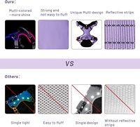 Harnais lumineux pour chien UMIONE, design dégradé arc-en-ciel, mode estivale de luxe, veste pour animaux de compagnie personnalisée avec LED USB, clignotante