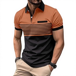 Camiseta de Hombre con Cuello en V, Manga Corta, Corte Regular, Transpirable, de Secado Rápido, Estilo Hip Hop, con Ribete en Contraste, Tejido de Punto 100% Algodón - Product Image 5