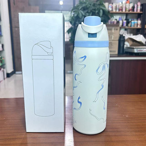 Botella de Agua, Libre de BPA, a Prueba de Fugas, 32 oz, Compatible con Portavasos de Auto, Estilo Color Caramelo - Product Image 5
