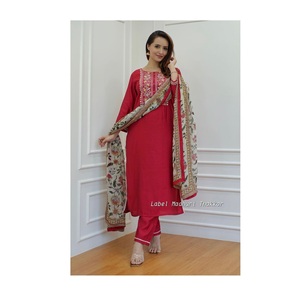 Directo de fábrica de suministro de diseñador de 3 piezas Kurti Pant Dupatta para bodas y festivales desgaste de la India Export - Product Image 1