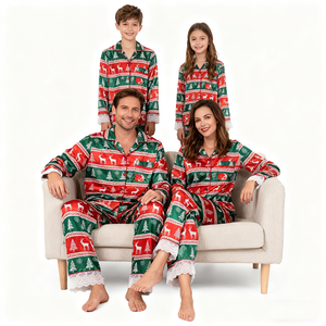 Conjunto de <span class=keywords><strong>Pijamas</strong></span> Navideños de Algodón Personalizados con el Último Diseño, <span class=keywords><strong>Pijamas</strong></span> Navideños <span class=keywords><strong>para</strong></span> Toda la <span class=keywords><strong>Familia</strong></span> - Product Image 4