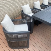 Hangkai 2026 Nouvelle Arrivée Mobilier de Jardin et de Terrasse Extérieur en Aluminium avec Tables et Chaises en Rotin PE
