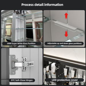 <span class=keywords><strong>Cabina</strong></span> a <span class=keywords><strong>specchio</strong></span> in alluminio a parete lavabo a doppio sportello camera da letto armadietto dei medicinali con LED - Product Image 2