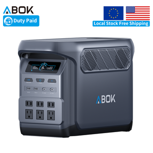 สถานีพลังงานแสงอาทิตย์แบบพกพา ABOK 4000+ Cycles LiFePO4 1800W 2500W พร้อมระบบสำรองไฟ (UPS) เครื่องกำเนิดพลังงานแสงอาทิตย์แบบ Dual MPPT สำหรับใช้งานนอกระบบไฟฟ้า (Off Grid) สำหรับรถบ้านและการตั้งแคมป์ - Product Image 1