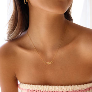 J & D 18K PVD chapado en oro collar de acero inoxidable romántico blanco Rhinestone amor carta colgante collar - Product Image 3