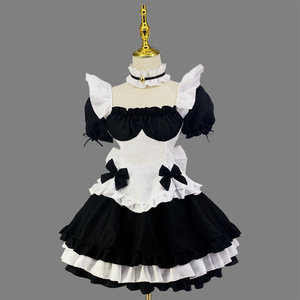 Black And White Chocolate Maid Outfit Lolita Princess Dress For Game Anime Role Playing Spring 2023 Polyester Fiber Costume - Product Image 1