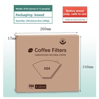 Papier filtre à café naturel non blanchi en boîte, en forme de cône, en pâte de bois # 4 objets de style moderne et simple pour la maison