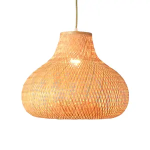 Hoge Kwaliteit Kooi Vormige Bamboe Hanglamp Kroonluchters Voor Restaurant Woonkamer Decoratie Hanglamp