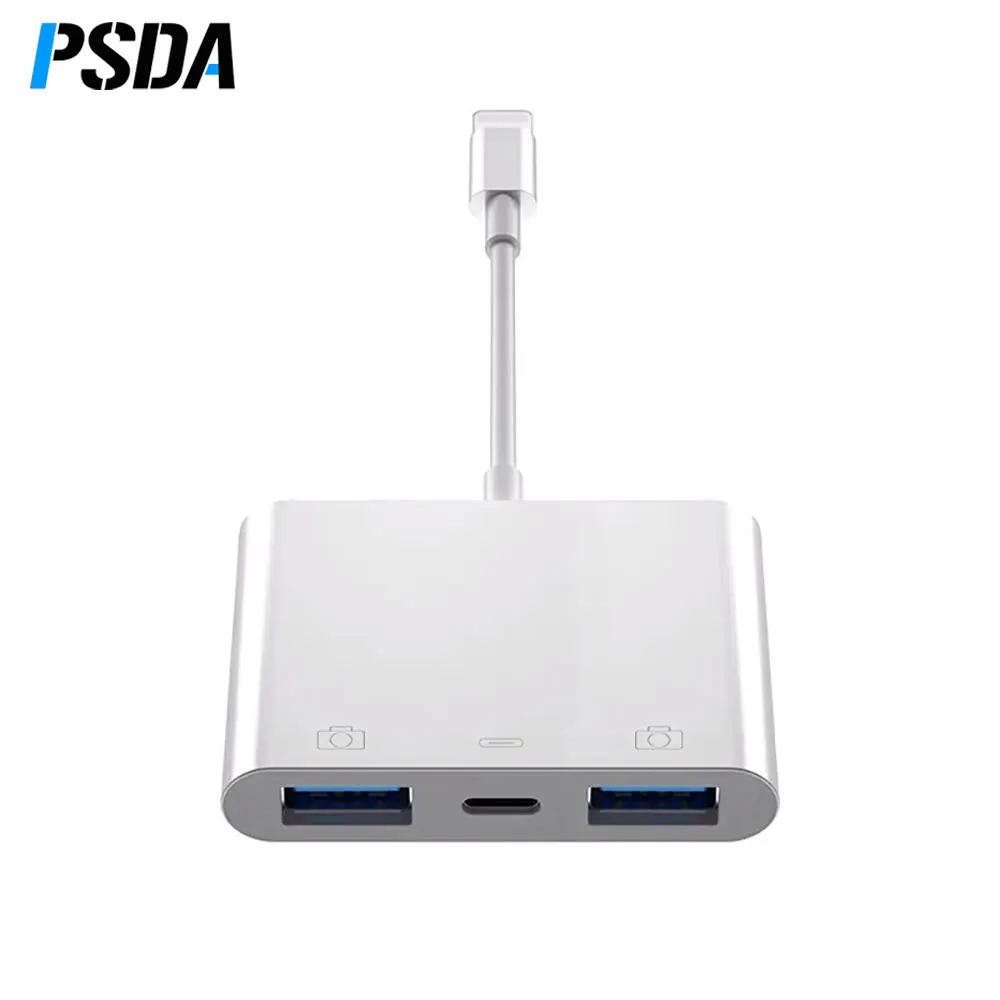 PSDA USB to Lighting IOS 13 OTG Adapter For iPhone 11 XS Pro 7 8 For iPad Charger Cable For Mouse Keyboard MIDI Camera Reader