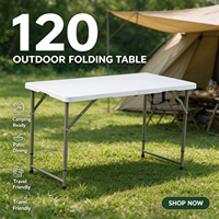 Table pliante rectangulaire blanche pour la maison, le jardin, les mariages, les buffets, table pliante en plastique