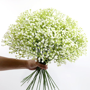 Fleurs artificielles de gypsophile 58 pouces pour bouquet de mariage, fleurs en soie pour décoration intérieure - Product Image 3