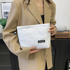 Sac à main floral Lilyrose en nylon, grande capacité, avec fermeture éclair, pour cosmétiques, idéal pour les voyages quotidiens - Product Image 5