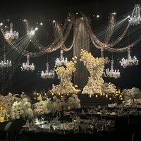 Rideaux de plafond suspendus pour salle de mariage de luxe, panneaux de plafond en sequins métalliques pour la décoration de la scène