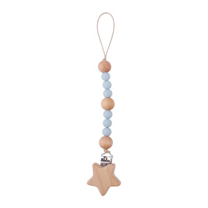 Venta al por mayor bebé chupete Clip cadena chupete titular Clip <span class=keywords><strong>madera</strong></span> haya <span class=keywords><strong>estrella</strong></span> lindo en forma de <span class=keywords><strong>mordedor</strong></span> - Product Image 3
