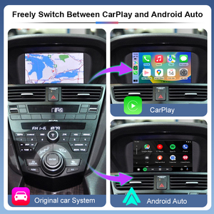 อะแดปเตอร์ไร้สาย Apple CarPlay สำหรับ ACURA RDX TL ILX ZDX ปี 2009-2013 รองรับ <span class=keywords><strong>Android</strong></span> Auto Mirror Link เครื่องเล่น USB กล้องหน้า/หลัง AHD - Product Image 2
