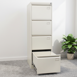Armoire de rangement métallique pour dossiers A4, démontable, avec 4 tiroirs en acier - Product Image 1