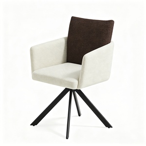 Chaise de salle à manger pivotante rembourrée moderne avec assise en tissu et pieds en métal, design contemporain, mobilier pour la maison - Product Image 1