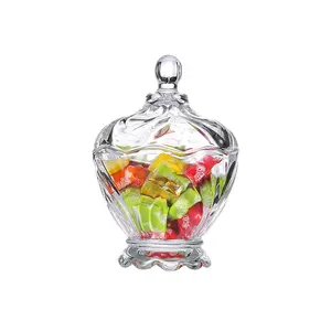 Tarro de cristal para caramelos con tapa de cristal, diseño elegante y especial, calidad precisa, estándar, exportación, precio competitivo