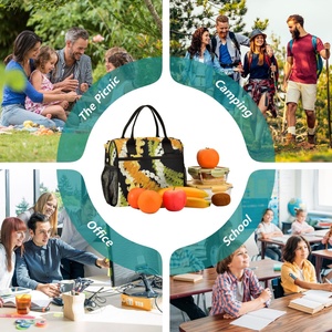 Sac isotherme réutilisable personnalisé avec motif de fleurs hawaïennes Puakenikeni, sac à lunch thermique avec fermeture éclair, sac de pique-nique - Product Image 6