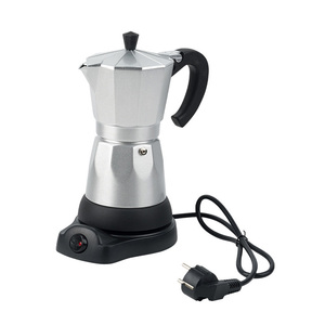 Cafetière électrique en aluminium argenté 3 ou <span class=keywords><strong>6</strong></span> <span class=keywords><strong>tasses</strong></span> Machine à expresso - Product Image 1