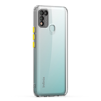2024 nouveaux boutons colorés antichoc transparent couverture de téléphone en tpu souple pour Infinix Hot 10 Play Smart 8 Plus étui en tpu pc