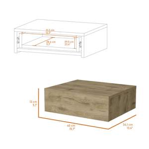 DB Vienna, mesita de noche flotante moderna nórdica montada en la pared, elegante y espacioso cajón de madera maciza, almacenamiento para uso en dormitorio y apartamento - Product Image 3