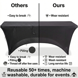 Чехлы на скатерть из спандекса с логотипом, 6 футов - Product Image 2