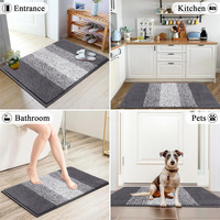 Tapis d'entrée absorbant la saleté, à poils ras, lavable, antidérapant, pour intérieur/extérieur
