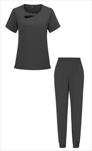 Tenues d'uniformes médicaux unisexes à col en V de haute qualité pour professionnels, ensembles de blouses tissées avec détection d'aiguilles et service OEM pour hôpitaux et cliniques - Product Image 6