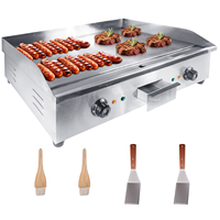 Grille de cuisson électrique professionnelle en acier inoxydable pour hôtels et restaurants – Plaque de cuisson plate pour barbecue – Équipement de restauration très demandé