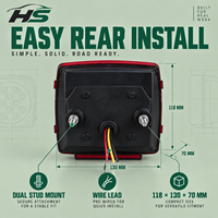 Feu arrière LED HSSH 12V IP68, feu combiné arrière pour camion lourd, remorque, semi-remorque, véhicule de transport