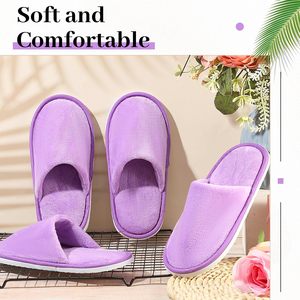 Chaussons jetables de luxe écologiques et hydratants pour adultes en polaire corail et lin avec semelle en EVA pour hôtels, voyages et spas - Product Image 4