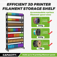 Rak penyimpan bingkai logam 7 tingkat, bengkel rak Tampilan filamen Printer 3D tugas berat cocok Spool Organizer cetak 3D