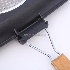 矩形可折叠压铸铝不粘涂层烤架感应底部烤盘 - Product Image 6
