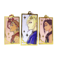 KUIEN Porte-clés personnalisé en acrylique avec feuille d'or estampillé à chaud breloque en acrylique avec feuille d'or translucide