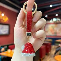 Nouveau porte-clés personnalisé scintillant de la série de Noël : pendentif arbre, bonhomme de neige, chapeau, bonbon, cerf – petit cadeau