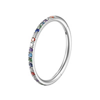 Cincin Hidung Baja Tahan Karat 316L Berlapis Elektroplating dengan Batu Zirkon Berwarna, Anting Cincin Bibir Unisex, Anting Stud Geometris