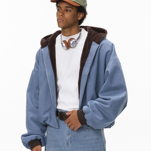 Chaqueta de Invierno Estilo Vintage para Hombre, Nueva Tendencia, Felpa Corta con Capucha de Color en Contraste, Talla XL, Material de Lona, Estilo Urbano - Product Image 6