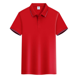 Polo de Color Sólido con Ribete en Contraste de Algodón, Camiseta de Manga Corta para Uso Diario, Uniforme Masculino - Product Image 2