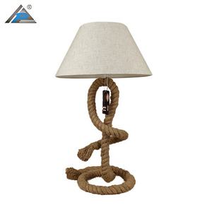 Lámpara de Mesa Moderna de Lujo con Pantalla de <span class=keywords><strong>Tela</strong></span>, Base de Cuerda de Cáñamo, LED Regulable, Decoración para el Hogar, Lámpara de Noche para Mesa de Noche, AC E26 - Product Image 4