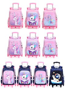 Cartables d'école 3D étanches <span class=keywords><strong>à</strong></span> grande capacité Sacs <span class=keywords><strong>à</strong></span> dos <span class=keywords><strong>à</strong></span> <span class=keywords><strong>roulettes</strong></span> en forme de sirène Sacs <span class=keywords><strong>à</strong></span> <span class=keywords><strong>roulettes</strong></span> en forme de <span class=keywords><strong>licorne</strong></span> pour enfants - Product Image 2