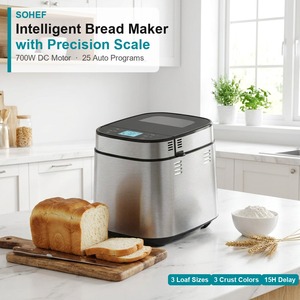 Máquina para Hacer Pan Eléctrica Automática Shinechef SC-3206 25 en 1 con Dispensadores Dobles (Levadura y Frutos Secos) para Uso Doméstico - Product Image 1