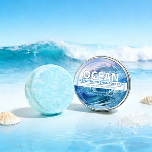 Barra de champú sólido de marca privada, jabón 100% orgánico para el cabello con aceites esenciales totalmente naturales a base de plantas, aroma a océano - Product Image 4