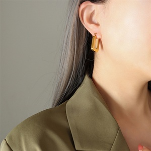 Pendientes de Acero Inoxidable Populares, Pendientes Cuadrados Delicados y Huecos para Mujer - Product Image 4