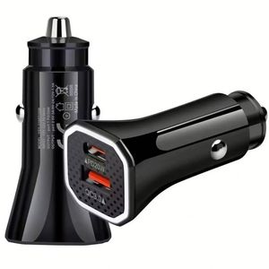 Chargeur de voiture rapide USB A+C, type C PD, adaptateur de charge rapide pour téléphone, compatible avec les téléphones 16, 15, 14, 13, 12, 11 Pro Max - Product Image 2