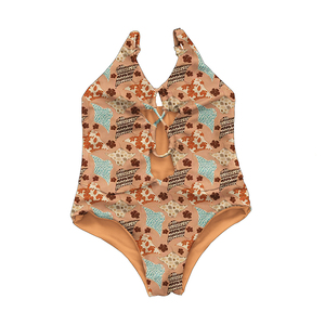 ชุดว่ายน้ำเด็กผู้หญิงลายฮาวายแบบกลับด้านได้ สายปรับได้ ดีไซน์เว้า ชุดบิกินี่วันพีซสำหรับเด็กผู้หญิง ชุดชายหาด ลดราคา - Product Image 6