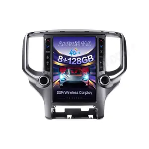 12.1'' Android 9.0 Tesla style Vertical screen PX6 Car GPS Navigation For Dodge RAM 2018-2020 Auto multimedia radio player